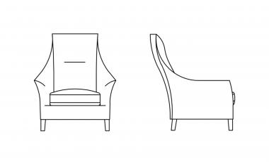 Кресло SALONI HIGH-BACK CHAIR от JAB